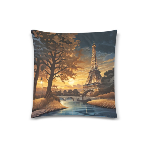 Paris Custom Zippered Pillow Case 18"x18"(Twin Sides)