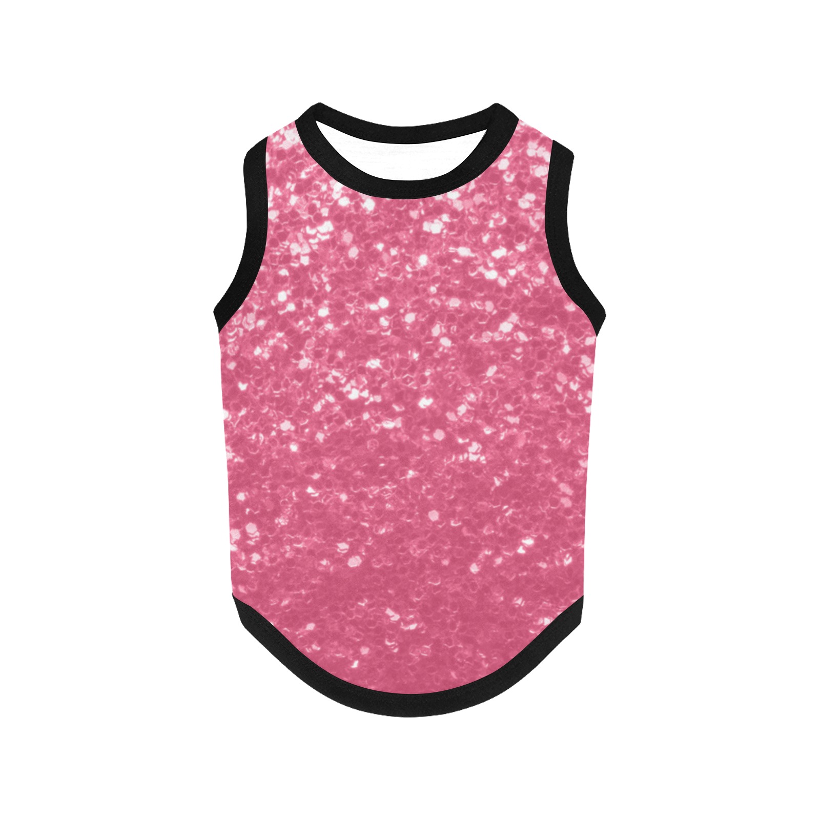 Magenta light pink red faux sparkles glitter All Over Print Pet Tank Top