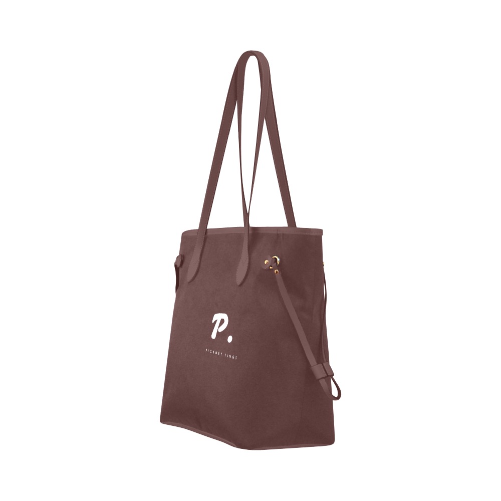Pickney Tings Handbag Brown Clover Canvas Tote Bag (Model 1661)