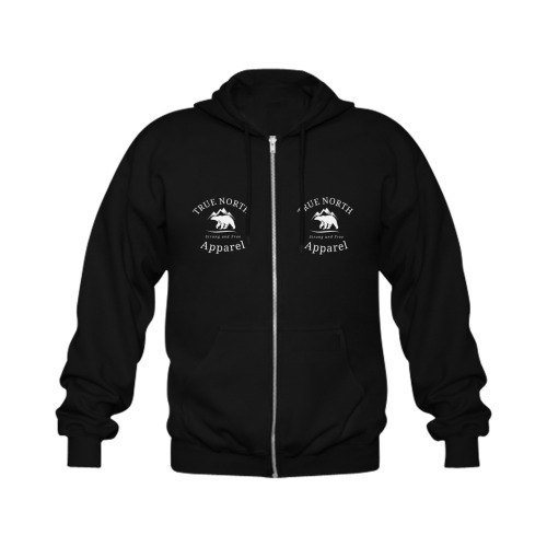 True North Apparel Full Zip Hooded Sweatshirt/Hoodie (Black) Gildan Full Zip Hooded Sweatshirt (Model H02)