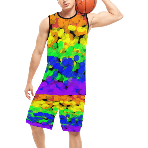 Gay Pride Bokeh Basketball Uniform with Pocket