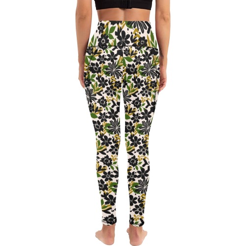 Tropical floral ASF 03C Women's All Over Print Leggings with Pockets (Model L56)