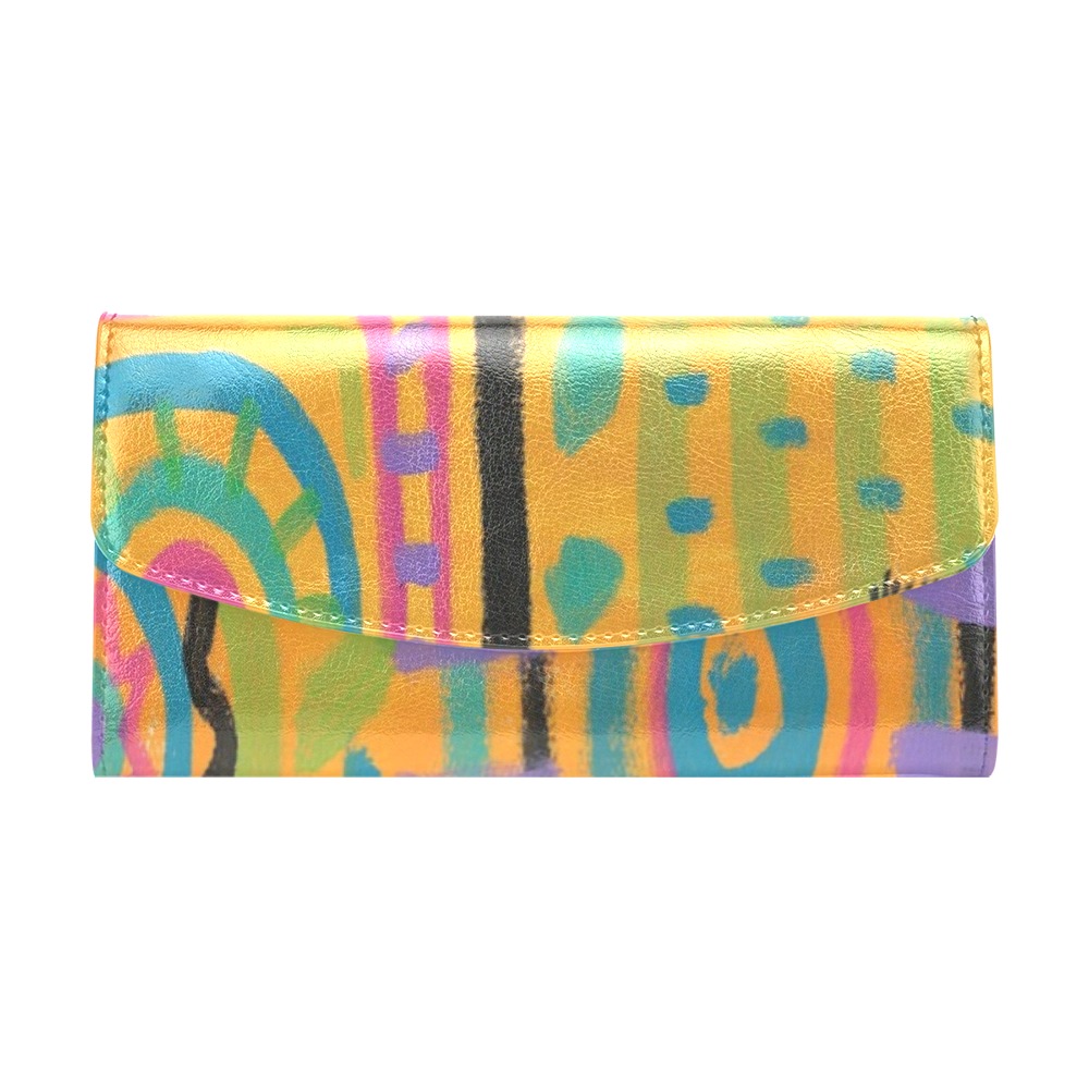 Colorful Abstract Art Clutch Bag Women's Flap Wallet (Model 1707)