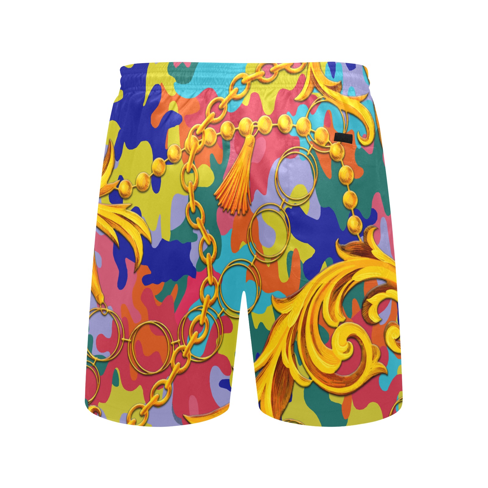 Colorful Camo, Exclusive Collectable Fly Men's Mid-Length Beach Shorts (Model L51)