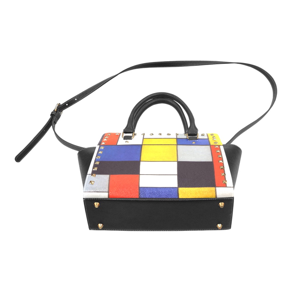 Composition A by Piet Mondrian Rivet Shoulder Handbag (Model 1645)