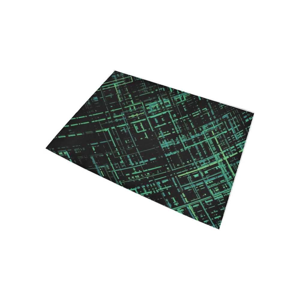 Criss-Cross Pattern (Green) Area Rug 5'3''x4'