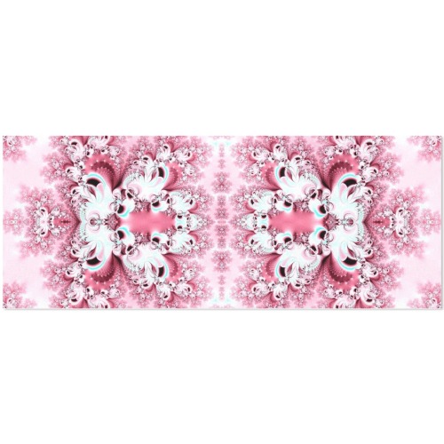 Pink Rose Garden Frost Fractal Gift Wrapping Paper 58"x 23" (2 Rolls)
