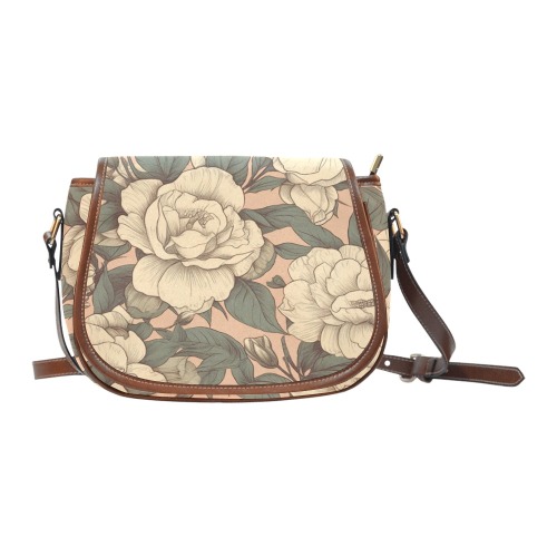 Camellia Saddle Bag/Small (Model 1649) Full Customization