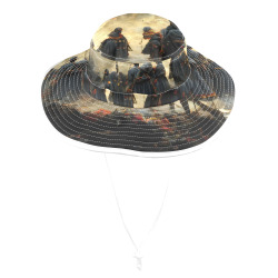 Attack the place Wide Brim Bucket Hat