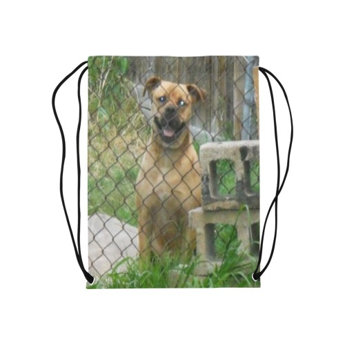 A Smiling Dog Medium Drawstring Bag Model 1604 (Twin Sides) 13.8"(W) * 18.1"(H)