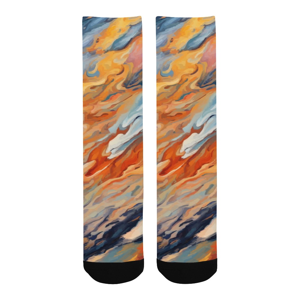 Abstract art of Jupiter atmosphere. Warm colors Men's Custom Socks