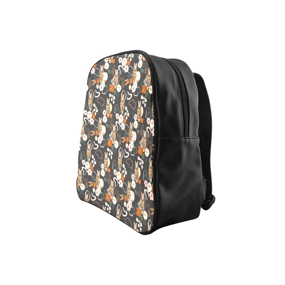 FLOWERY WILD CAT II -02 School Backpack (Model 1601)(Small)