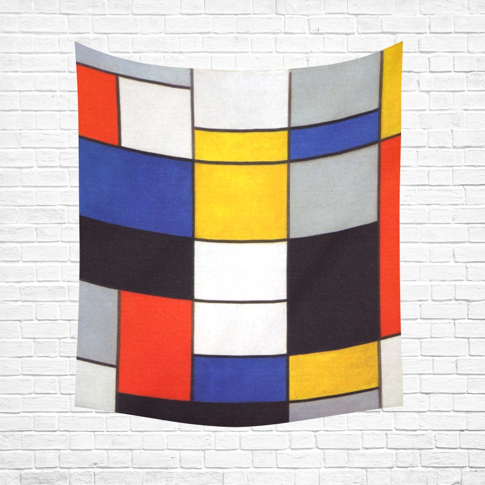 Composition A by Piet Mondrian Cotton Linen Wall Tapestry 51"x 60"