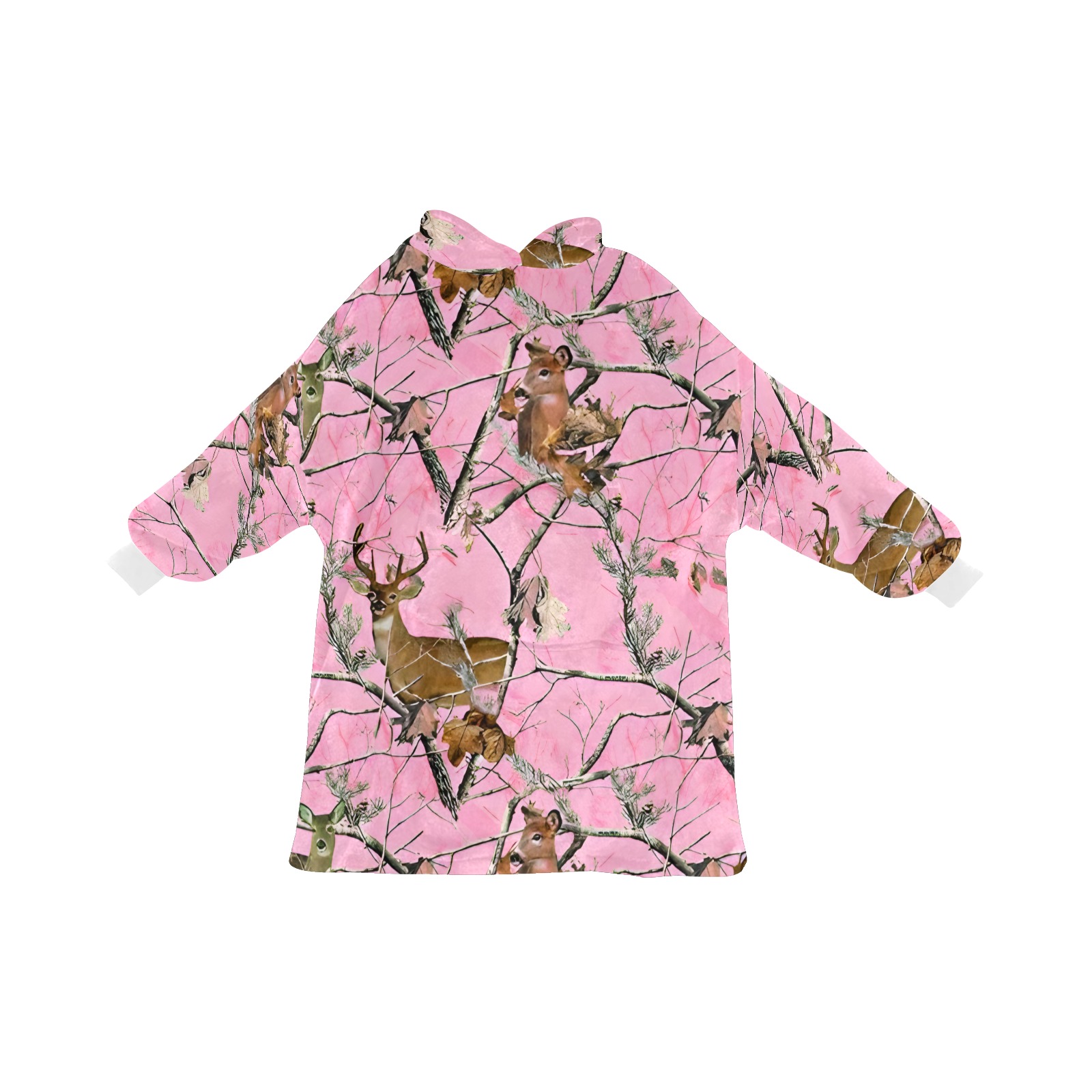 Kids Light Pink Deer Camo Blanket Hoodie Blanket Hoodie for Kids