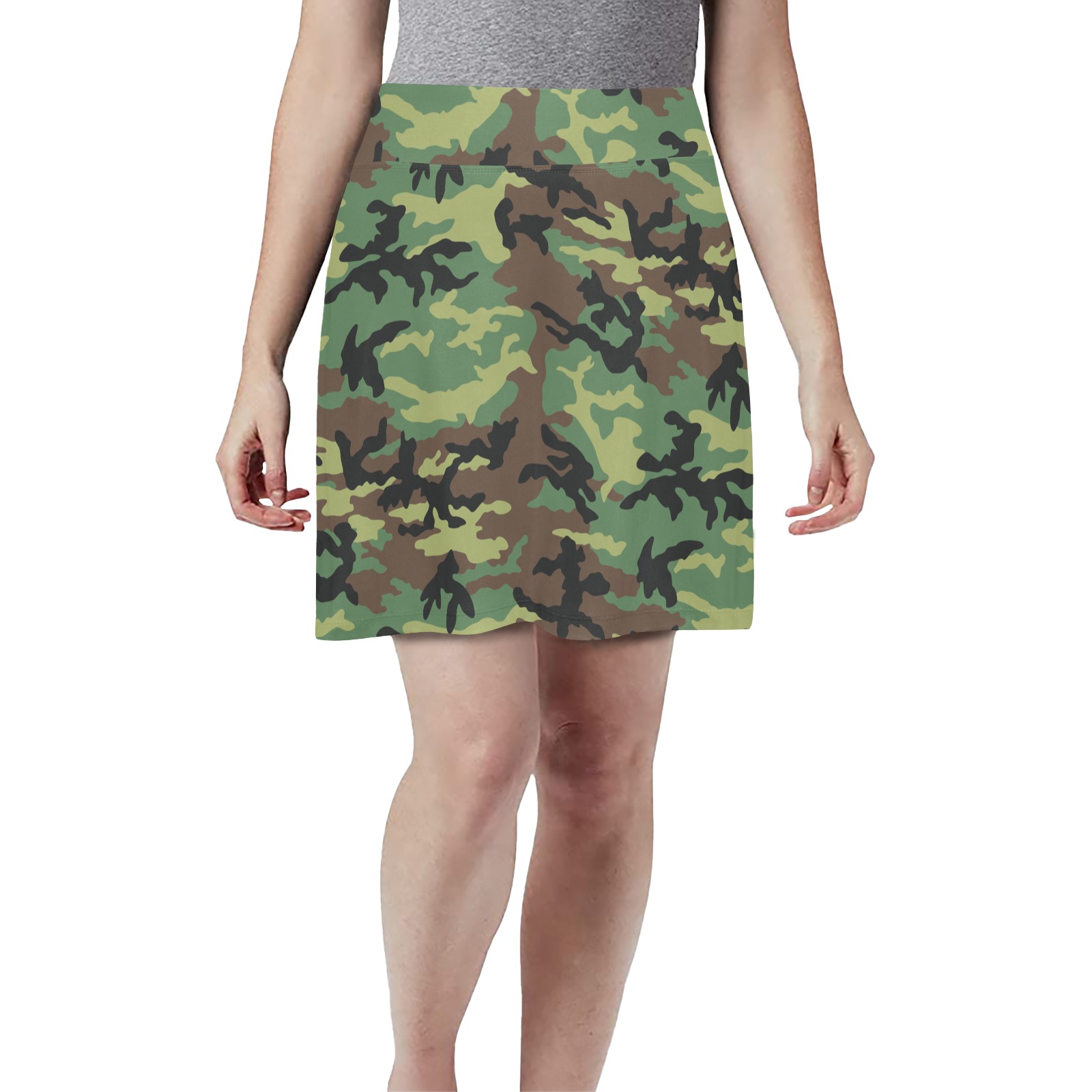 euro-woodland-ERDL Women's Athletic Skirt (Model D64)