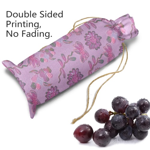 Sweet &Unique Floral Pattern Linen Wine Bottle Bag