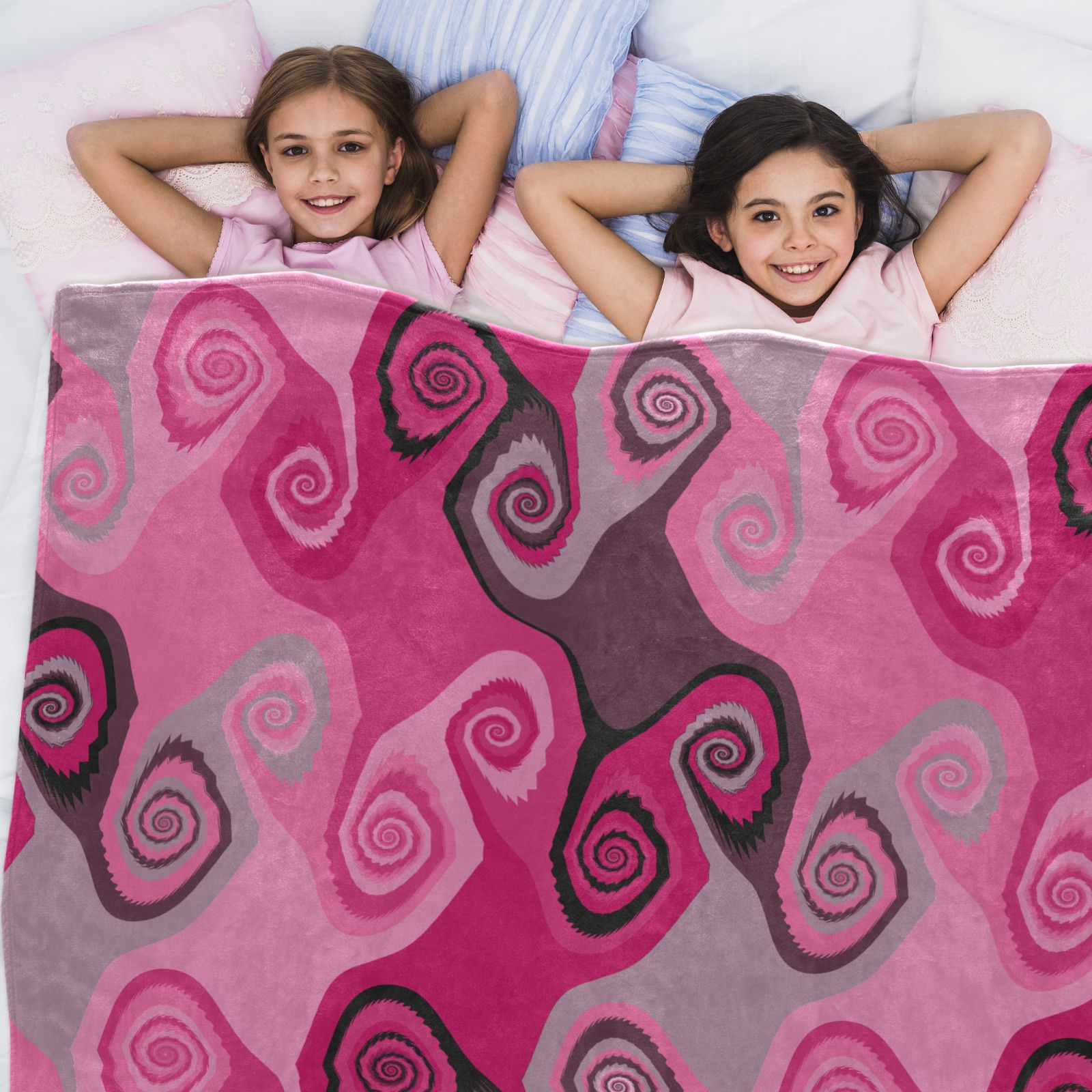 Pink Sand Swirls Ultra-Soft Micro Fleece Blanket 60"x50"