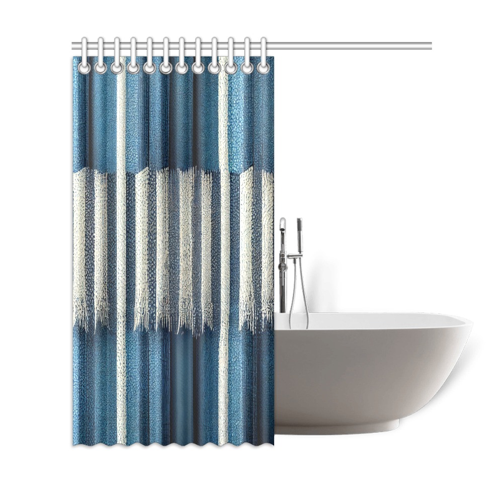 blue and white striped pattern 2 Shower Curtain 69"x72"