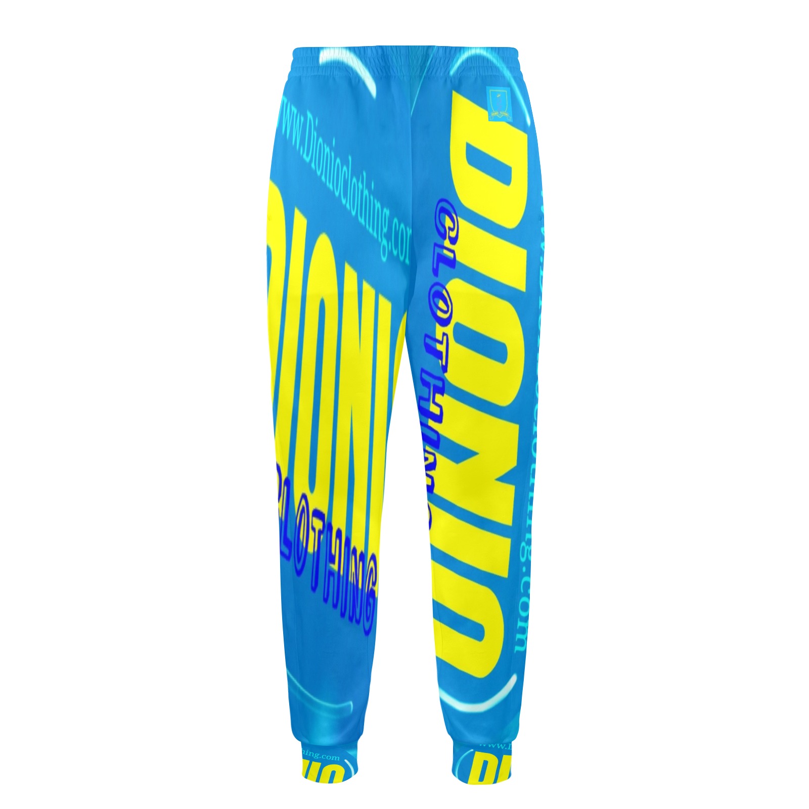 DIONIO Clothing - Turquoise & Yellow Alt. Big Logo Casual Sweatpants Men's Casual Sweatpants (Model L72)