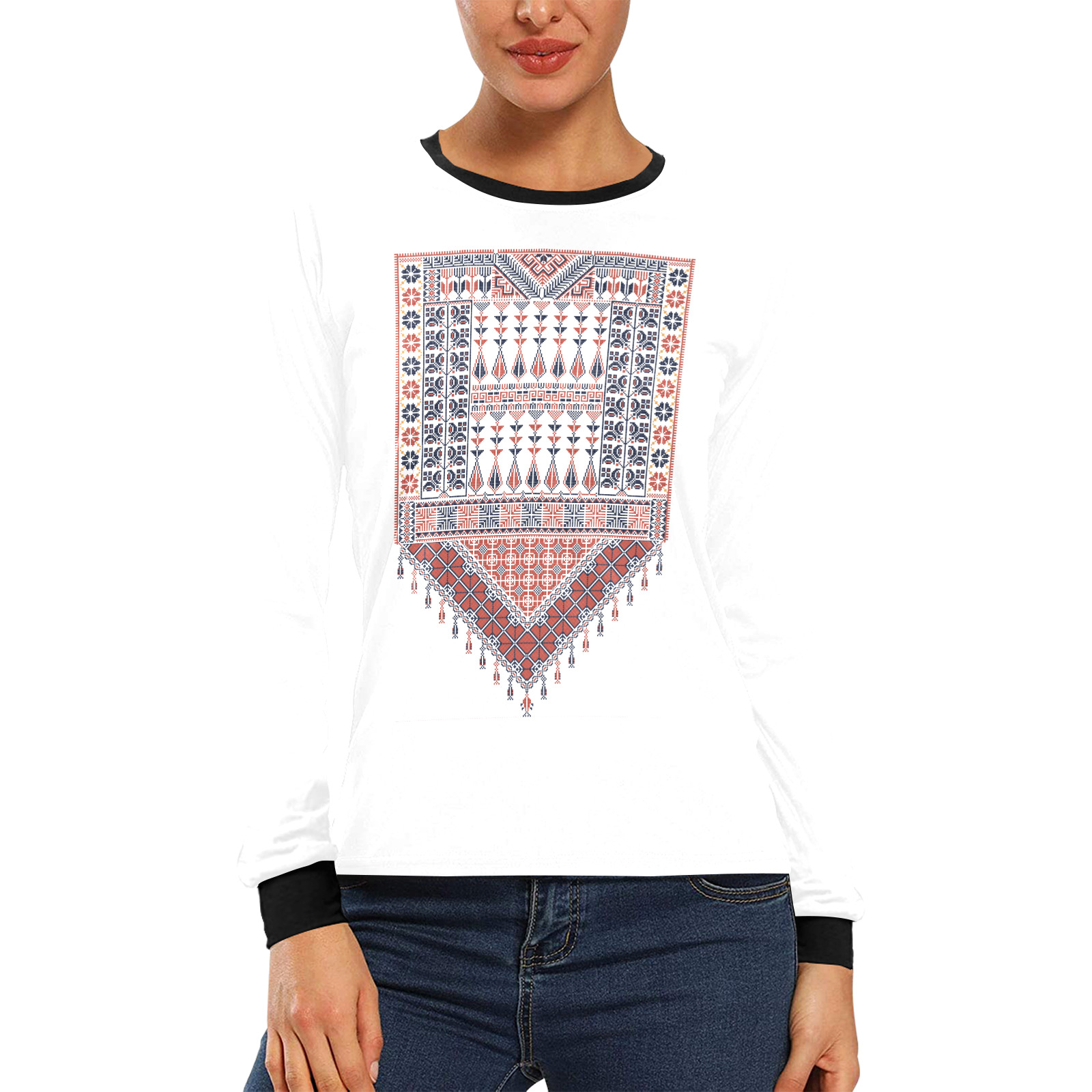 Tatreez 67 Women's All Over Print Long Sleeve T-shirt (Model T51)