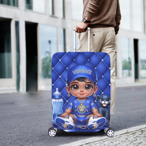 bby boi blue Luggage Cover/Extra Large 28"-30"