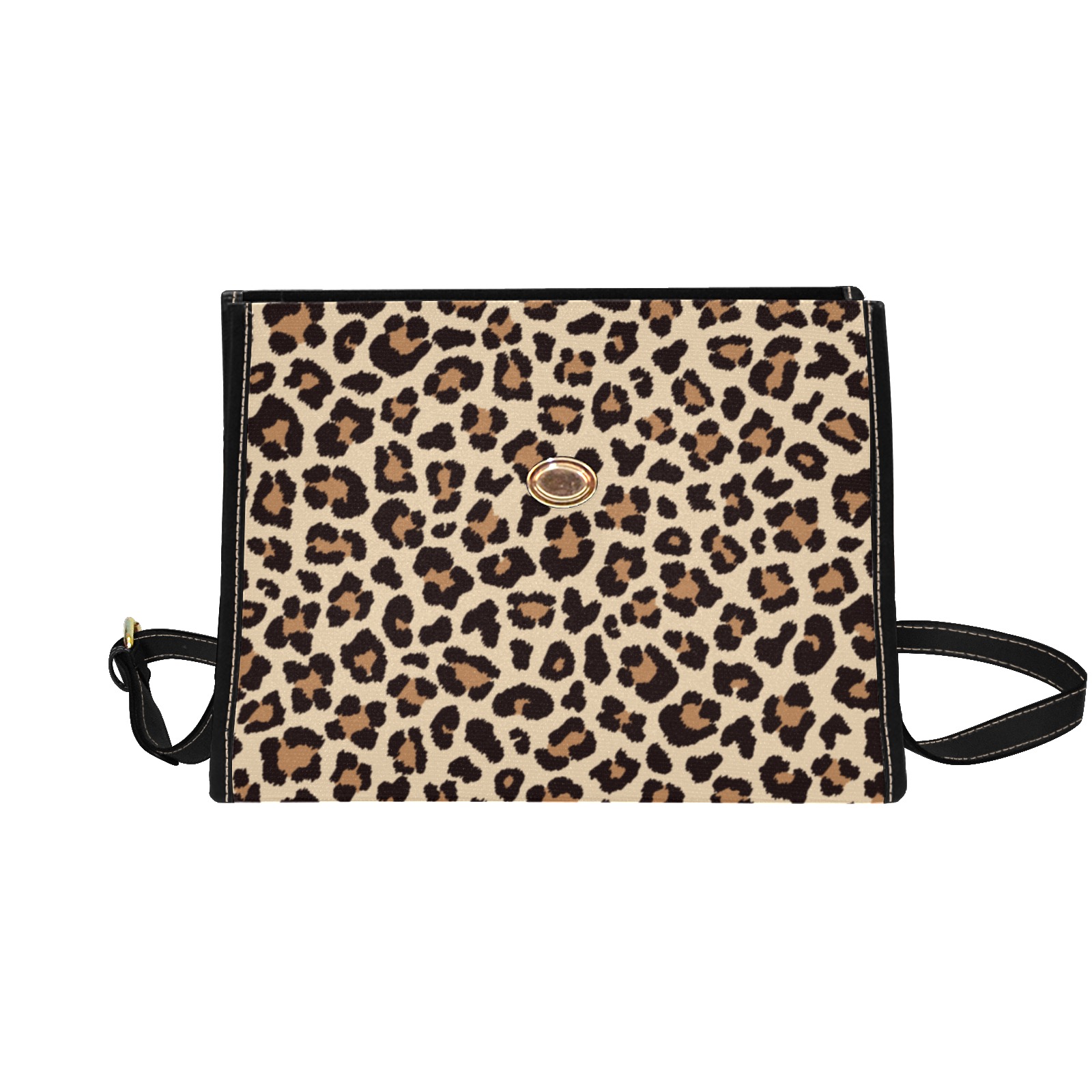 Cheetah-Pattern Waterproof Canvas Bag-Black (All Over Print) (Model 1641)