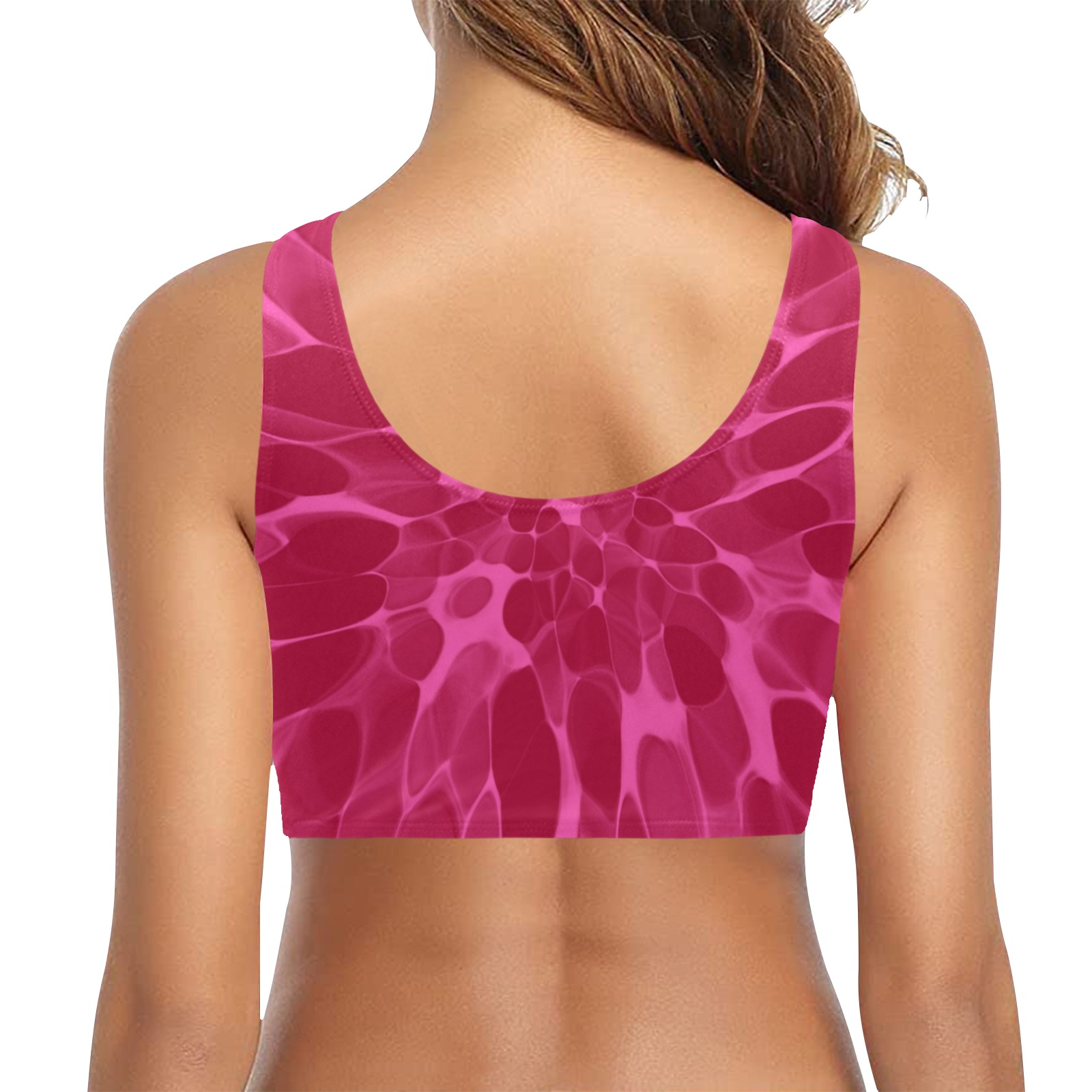 Pink Tie-dye Chest Bowknot Bikini Top (Model S33)