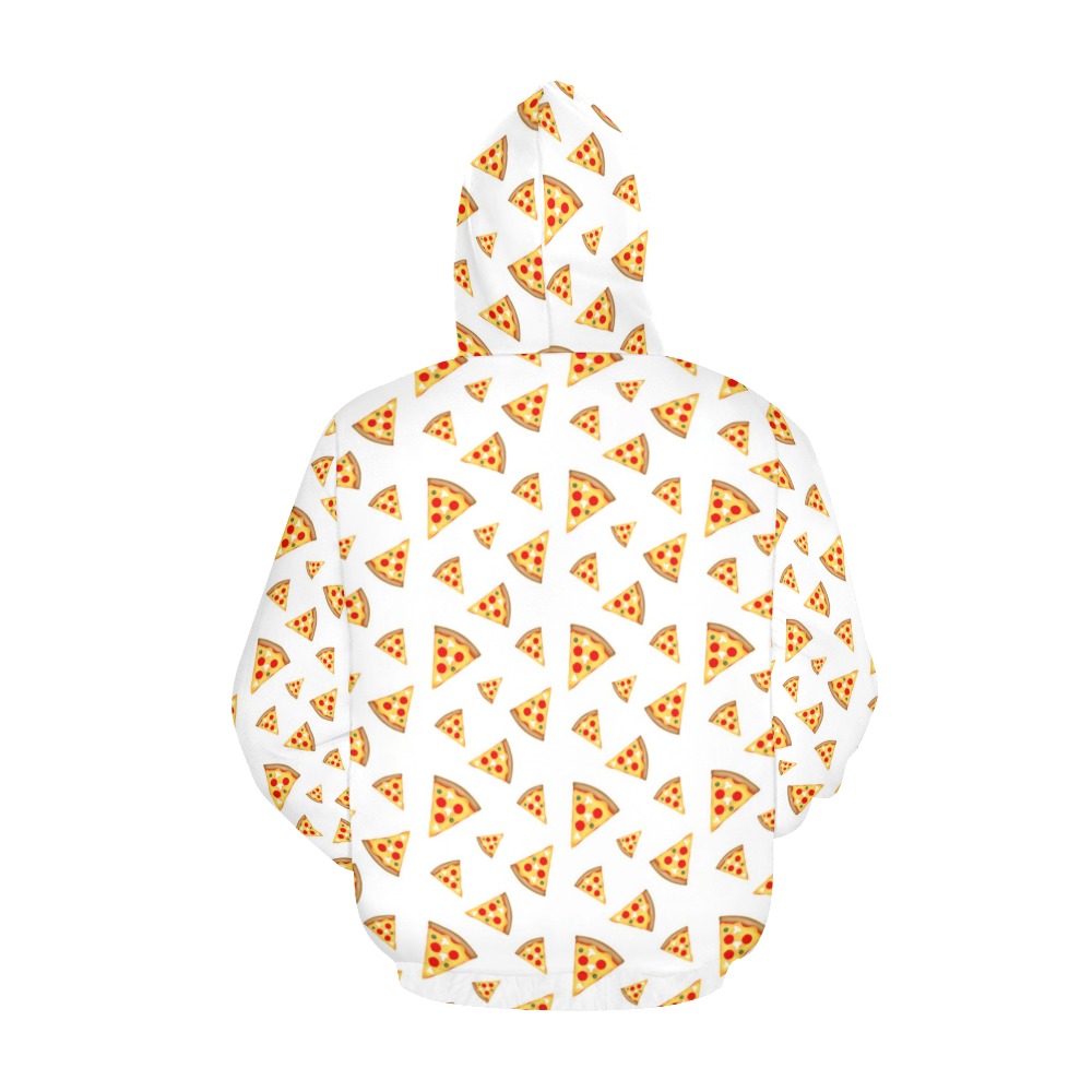 Cool and fun pizza slices pattern on white All Over Print Hoodie for Women (USA Size) (Model H13)
