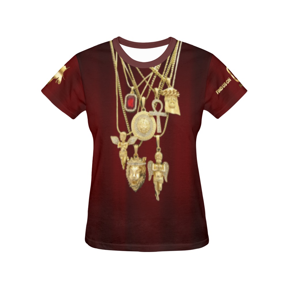 Gold Collectable  Fly All Over Print T-Shirt for Women (USA Size) (Model T40)