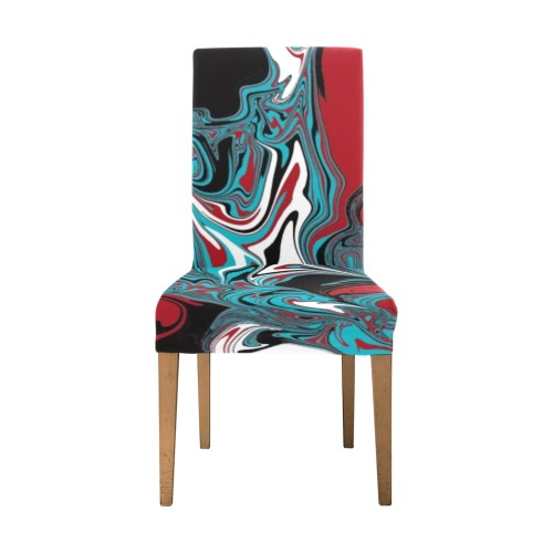 Dark Wave of Colors Removable Dining Chair Cover