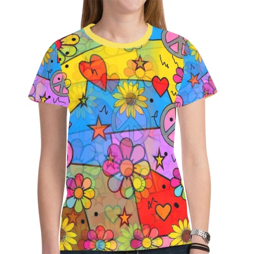 Dieter Flower by Nico Bielow New All Over Print T-shirt for Women (Model T45)