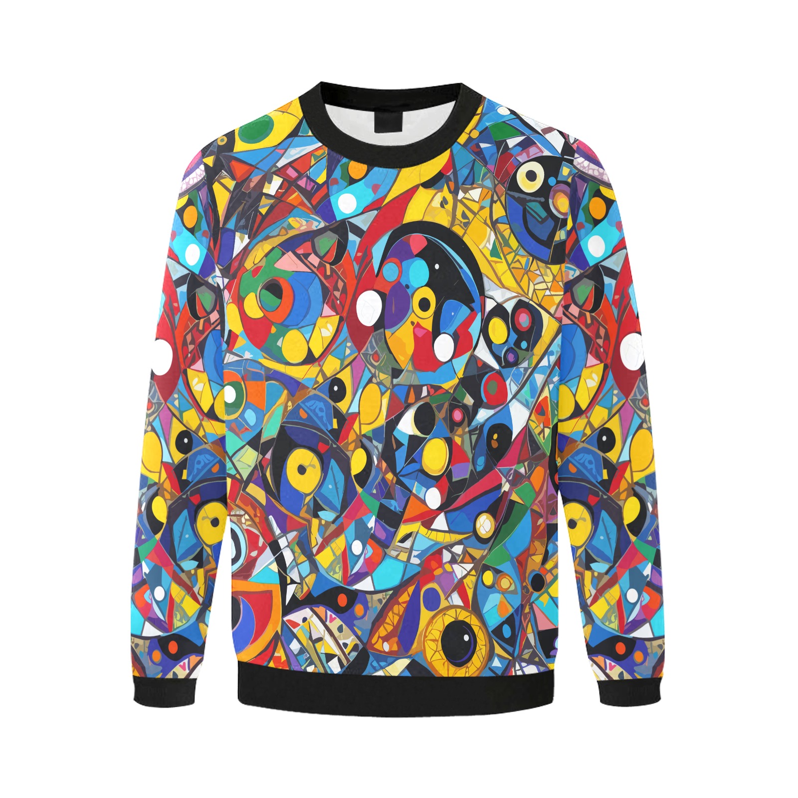 Charming avant-garde abstract art. Vivid colors. Men's Oversized Fleece Crew Sweatshirt (Model H18)
