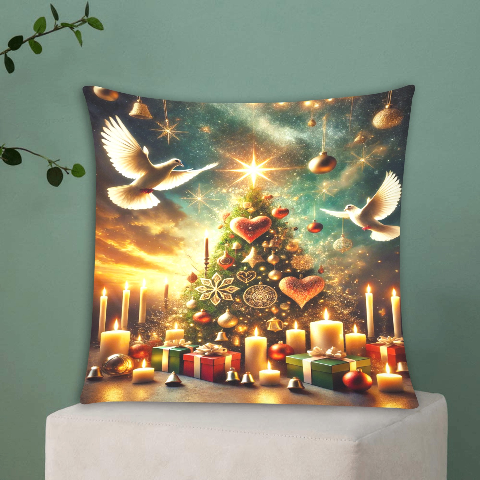 Upscaled_Christmas_Design Custom Zippered Pillow Cases 18"x18" (Two Sides)