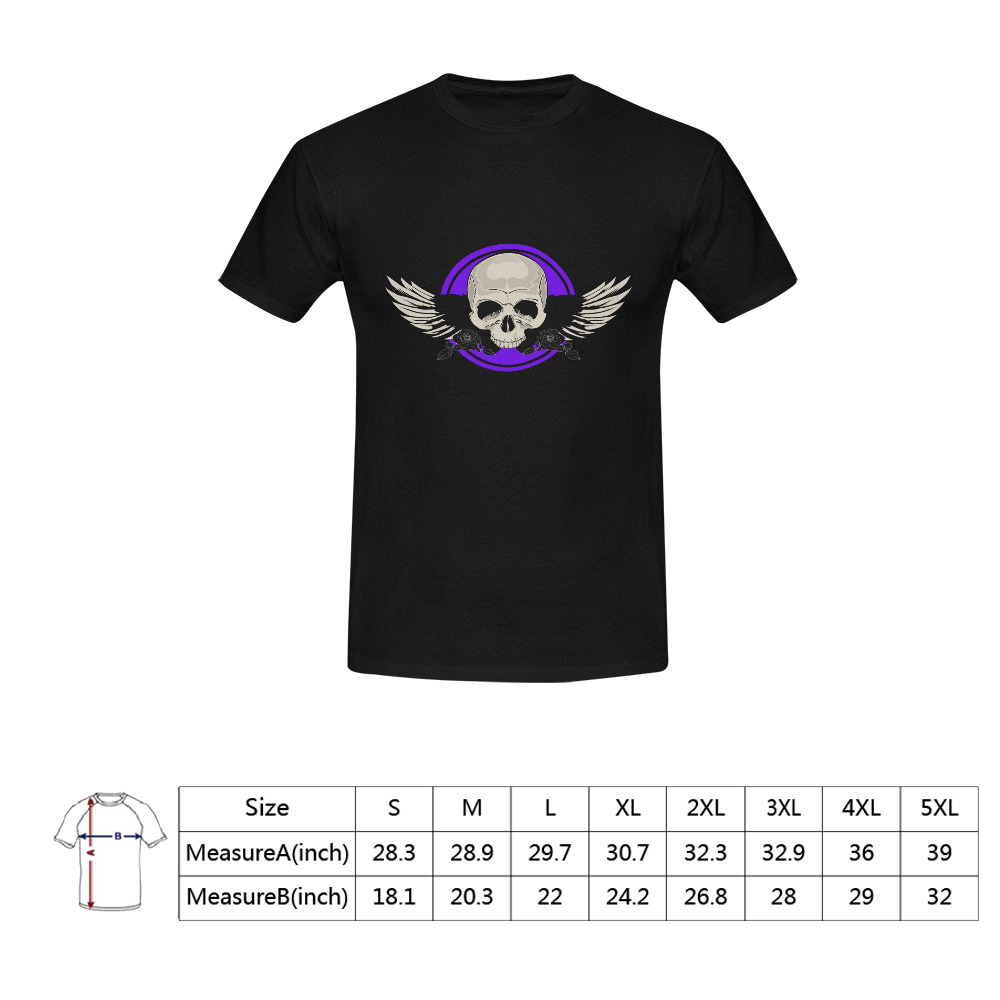 Wing Skull - Purple Men's T-Shirt in USA Size (Front Printing Only)