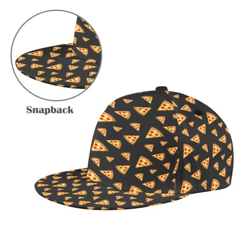 Cool and fun pizza slices dark gray pattern All Over Print Snapback Hat