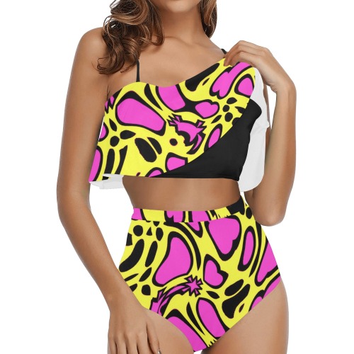 SPLOTCHYBLOB High Waisted Ruffle Bikini Set (Model S13)