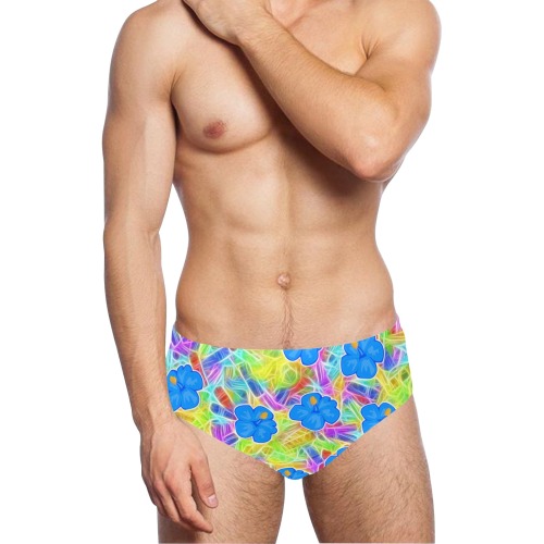 Blue Hawaiian Flowers Pattern