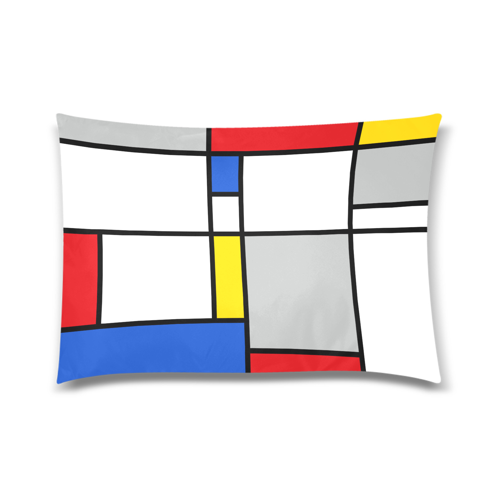 Geometric Retro Mondrian Style Color Composition Custom Zippered Pillow Case 20"x30"(Twin Sides)