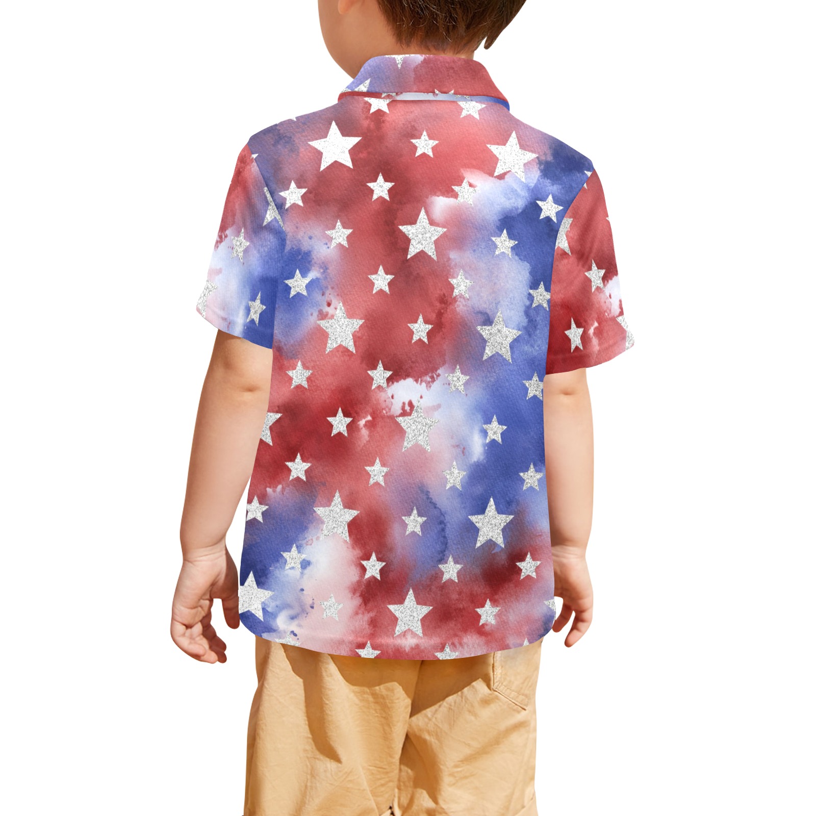 4th of july stars 1 Little Boys' All Over Print Polo Shirt (Model T55)