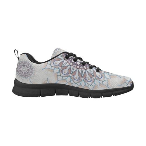 Little white floral fallen to the rural Men's Breathable Running Shoes (Model 055)