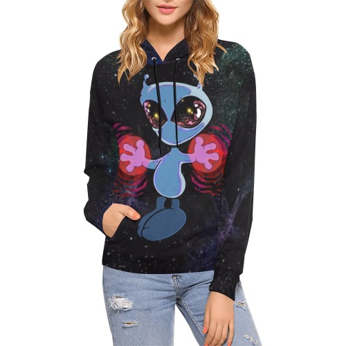 Qwiby All Over Print Hoodie for Women (USA Size) (Model H13)