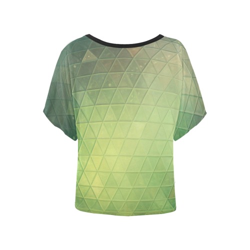 mosaic triangle 12 Women's Batwing-Sleeved Blouse T shirt (Model T44)