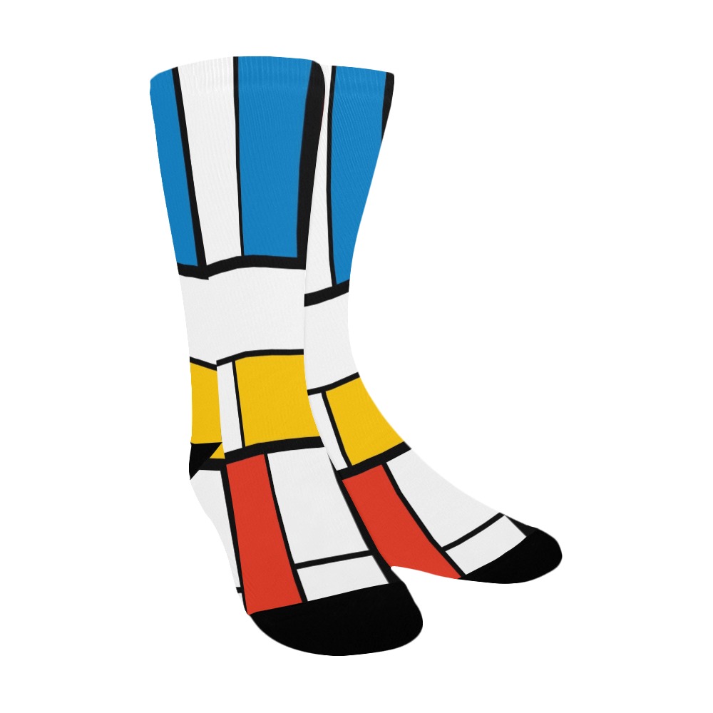 Mondrian De Stijl Modern Women's Custom Socks