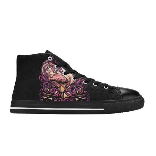 Exotic Pink Women's Classic High Top Canvas Shoes (Model 017)