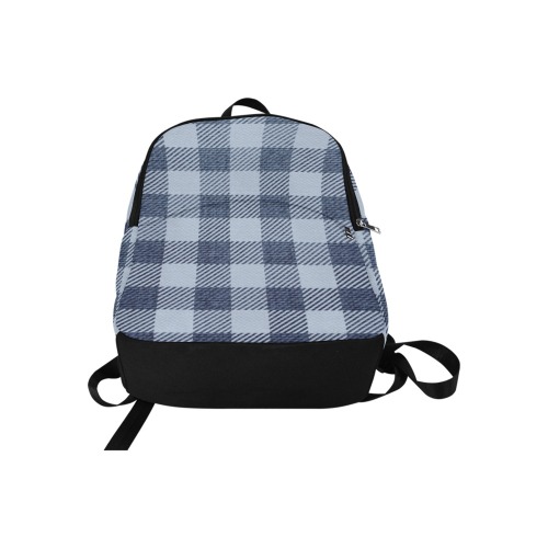 Pastel Blue Plaid Fabric Backpack for Adult (Model 1659)