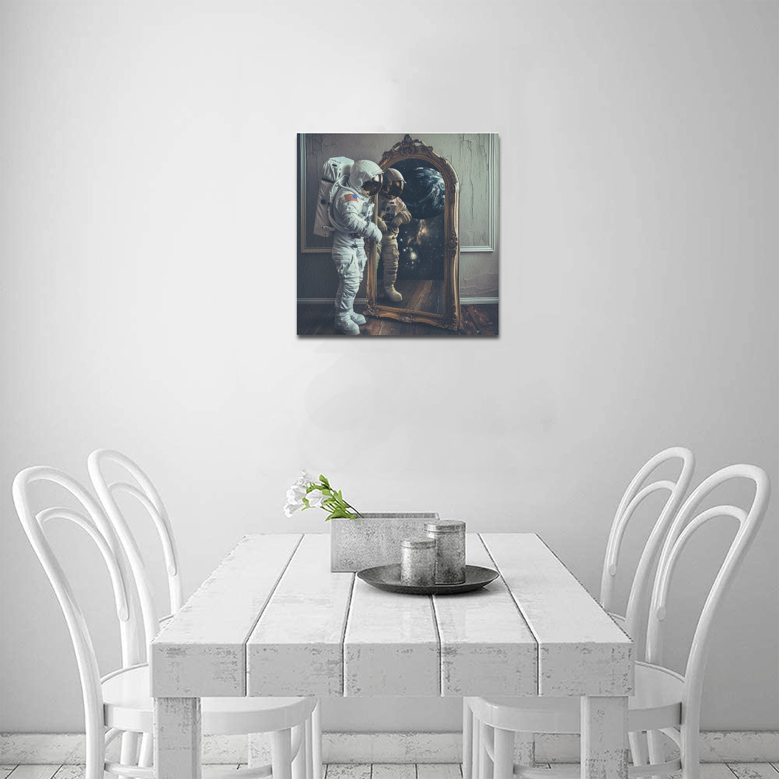 Staring into the Mirror Upgraded Canvas Print 16"x16"