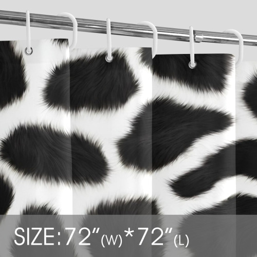 Furry Cow Print Shower Curtain Shower Curtain 72" x 72"