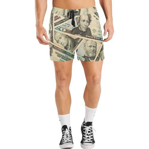 US PAPER CURRENCY Men's Mid-Length Casual Shorts (Model L50)