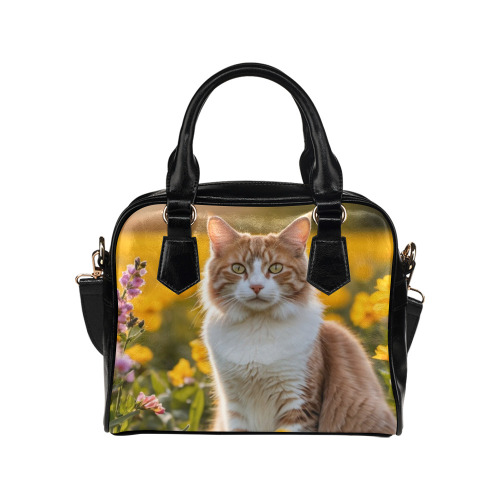 cat in spring Shoulder Handbag (Model 1634)