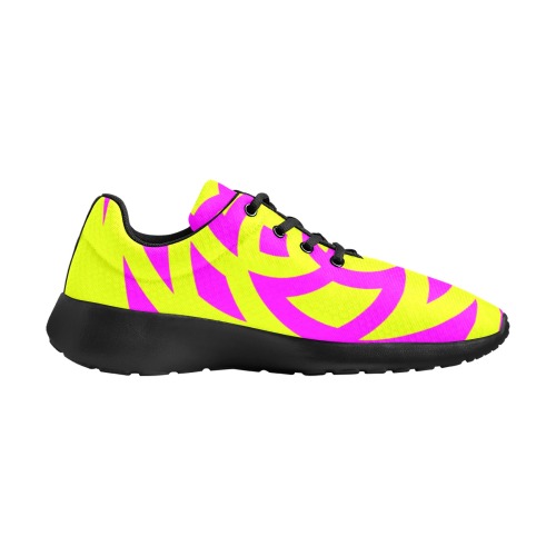 Waterbug Gym Fit Pattern Chartreuse Yellow Real Magenta Women's Athletic Shoes (Model 0200)